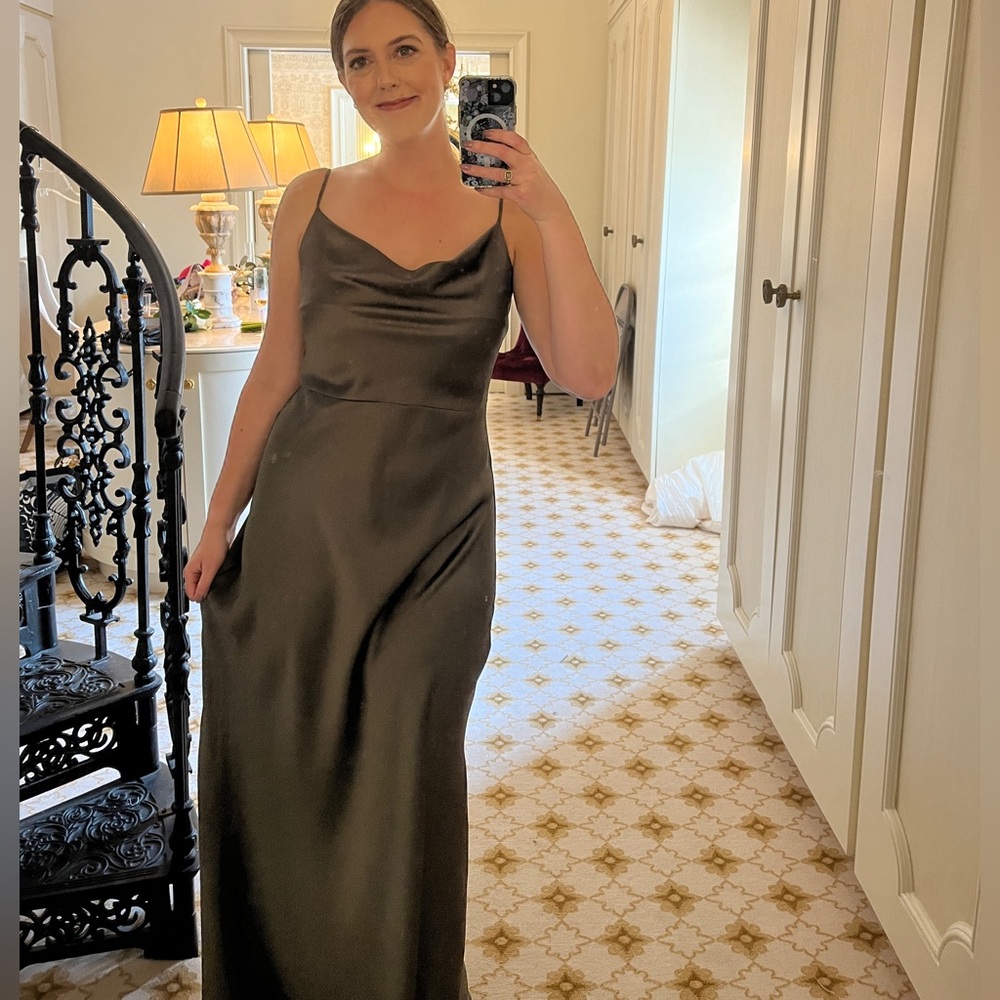 Jenny Yoo Sylvie in Olive *size 14 but altered - Picture 4 of 10